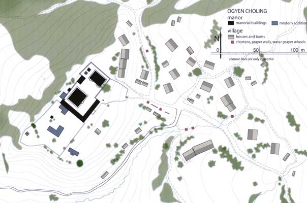 Map of Ogyen Choling village